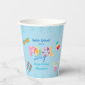 ブルースプラッシュ子供の誕生日プールパーティー 紙コップ (正面)