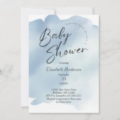 ブルースプラッシュ洗浄水色男の赤ちゃんベビーシャワー 招待状 (正面)