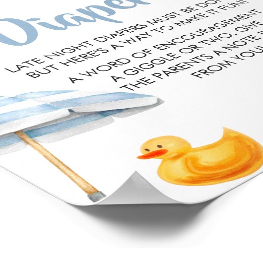 ブルースプラッシュ赤ちゃんシャワー深夜おむつ ポスター (角)