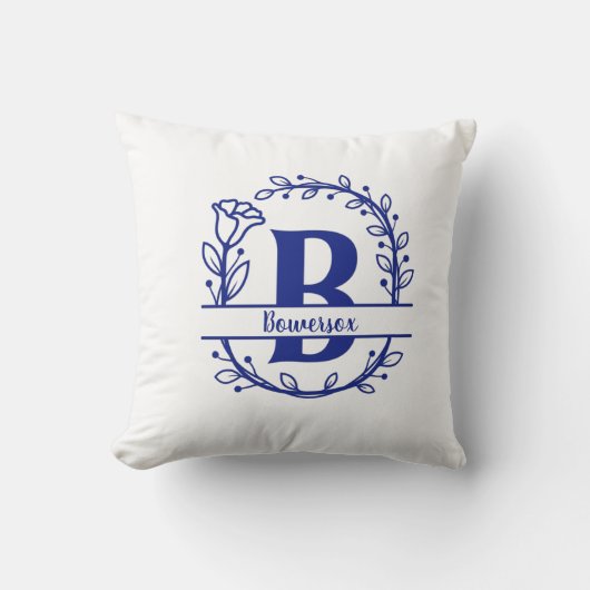 ブルースプリットモノグラムフローラモノグラムB クッション (正面)