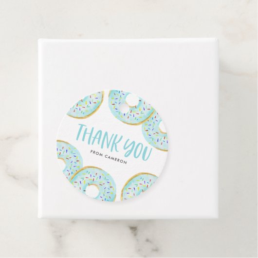 ブルースプリンクルドーナツ誕生日パーティーありがとう フェイバータグ (インサイチュ)