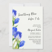 ブルースプリングのチューリップの花 ブライダルシャワー 招待状 (正面)