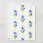 ブルースプリングのチューリップの花 ブライダルシャワー 招待状 (裏面)