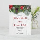 ブルースプルスアンドウィンターホリー結婚式招待状 招待状 (スタンド正面)