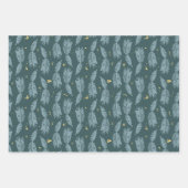 ブルースプルース包装紙フラットシートセット3 ラッピングペーパーシート (正面)