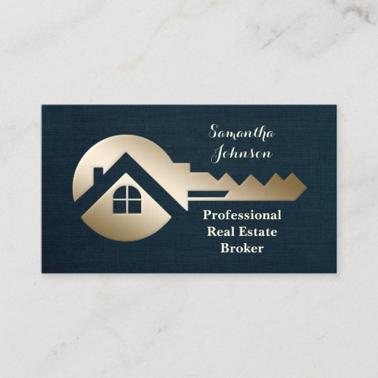 ブルースプルース金ゴールド実在鍵エステート名刺 名刺 (正面)