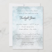 ブルースプレッキングベビーシャワーブラックレース傘 招待状 (裏面)