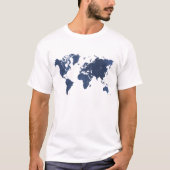 ブルースプレ絵画ーの世界地図 Tシャツ (正面)