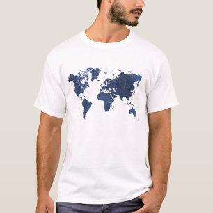 ブルースプレ絵画ーの世界地図 Tシャツ