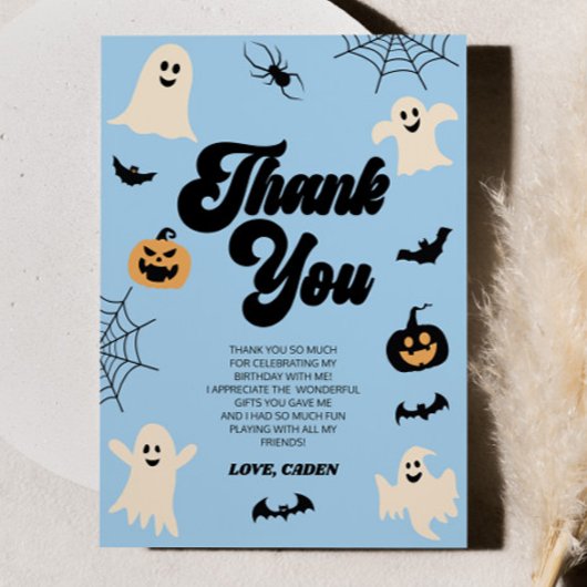 ブルースプーキゴースト ハロウィン誕生日パーティー サンキューカード