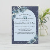ブルースペインのウィンター花模様45thバースデーパーティー 招待状 (スタンド正面)