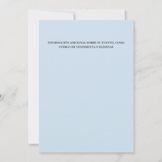 ブルースペインのウィンター花模様70thバースデーパーティー 招待状 (裏面)