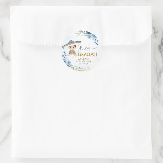 ブルースペインのエスñビオ男の子シャワーグラシア ラウンドシール (バッグ)