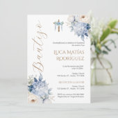 ブルースペインのフローラボーイバプテスマ招待状 招待状 (スタンド正面)