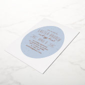 ブルースペックルトエッグイースター狩りパーティの招待状 箔シーズンカード (回転した状態)