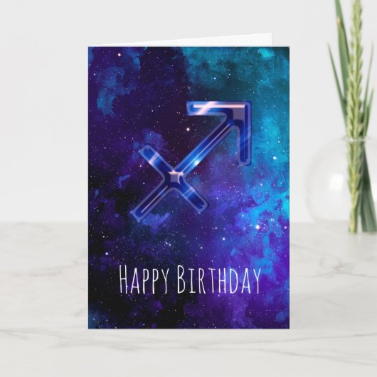 ブルースペースの射手座の誕生日カード カード (正面)