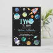 ブルースペースアウタースペースツザムーン誕生日 招待状 (スタンド正面)