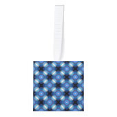 ブルースペースジオメトリック キューブオーナメント (正面)