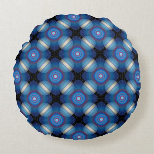 ブルースペースジオメトリック ラウンドクッション (正面)