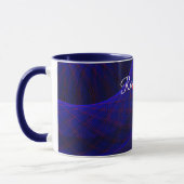ブルースペースドーナツ幾何学模様マグカップ マグカップ (左)