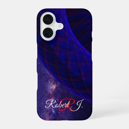 ブルースペースドーナツ幾何学模様iPhone 16ケース iPhone 16ケース (裏面)