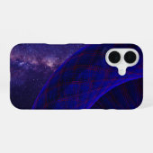 ブルースペースドーナツ幾何学模様iPhone 16ケース iPhone 16ケース (裏面横)