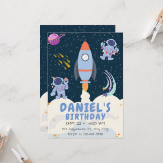 ブルースペース&ロケットの誕生日 招待状