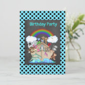 ブルースポットノアアーク動物園の動物パーティー 招待状 (スタンド正面)