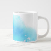 ブルースポット、水彩抽象芸術ハンド ジャンボコーヒーマグカップ (右)