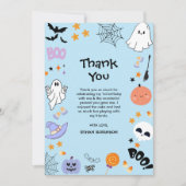 ブルースポーキー ワンキュートゴースト ハロウィン 1歳誕生日 サンキューカード (正面)