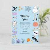 ブルースポーキー ワンキュートゴースト ハロウィン 1歳誕生日 サンキューカード (スタンド正面)