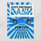 ブルースポーツカーボーイズBash誕生日パーティー 招待状 (正面/裏面)