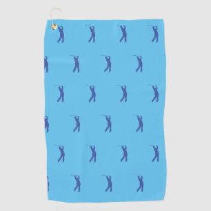 ブルースポーツゴルファーのシルエットゴルフタオル ゴルフタオル