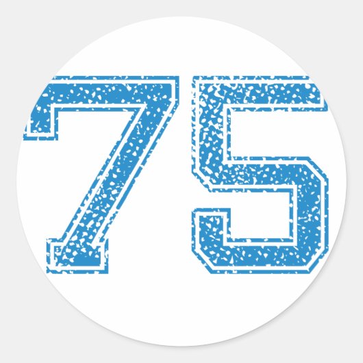 ブルースポーツジャージ番号75 ラウンドシール (正面)