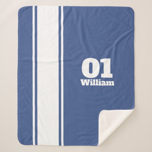 ブルースポーツストライプモノグラムシャーパブランケット シェルパブランケット (正面)