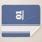 ブルースポーツストライプモノグラムシャーパブランケット シェルパブランケット (正面(横))