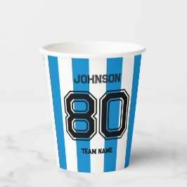 ブルースポーツチーム名前をカスタムするナンバーチームゲーメディ 紙コップ