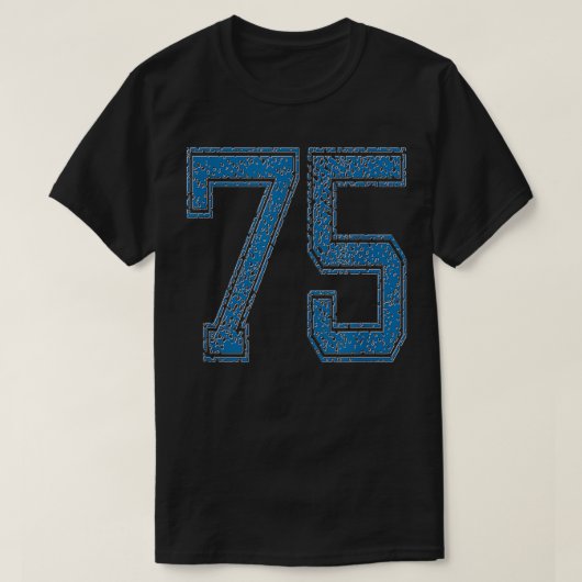 ブルースポーツチーム番号75いいえ Tシャツ (デザイン正面)