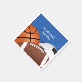 ブルースポーツテーマ誕生日紙プレート スタンダードカクテルナプキン (角)