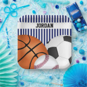 ブルースポーツテーマ誕生日紙プレート ペーパープレート (パーティー)