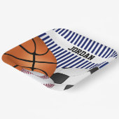 ブルースポーツテーマ誕生日紙プレート ペーパープレート (傾斜あり)