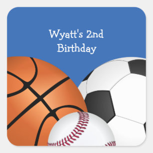 ブルースポーツテーマ誕生日 スクエアシール