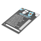 ブルースポーツテーマ黒板ベビーシャワーゲーム ノートパッド (アングル)