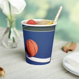 ブルースポーツバースデーパーティーコート&バスケットボール 紙コップ