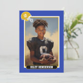 ブルースポーツフォトサッカー誕生日 招待状