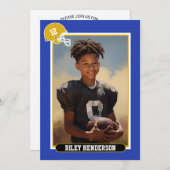 ブルースポーツフォトサッカー誕生日 招待状