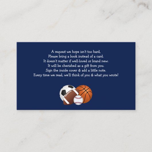 ブルースポーツベビーシャワーベビーC用ブック エンクロージャーカード (正面)