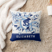 ブルースポーツルームのデコールガールバレーボールのスター クッション (ブランケット)