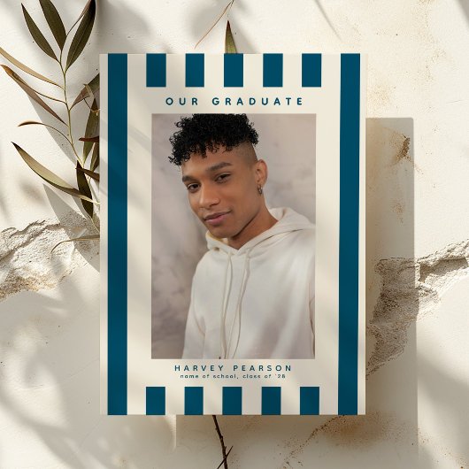 ブルースポーティーストライプス2 フォト 卒業式 案内状