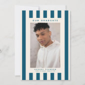 ブルースポーティーストライプス2 フォト 卒業式 案内状 (正面)